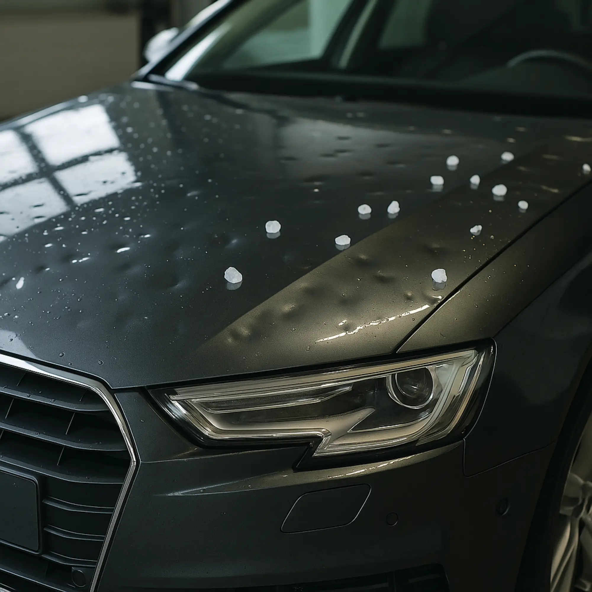 Réparation grêle voiture en France & Europe : débosselage sans peinture dans notre garage carrosserie spécialisé.